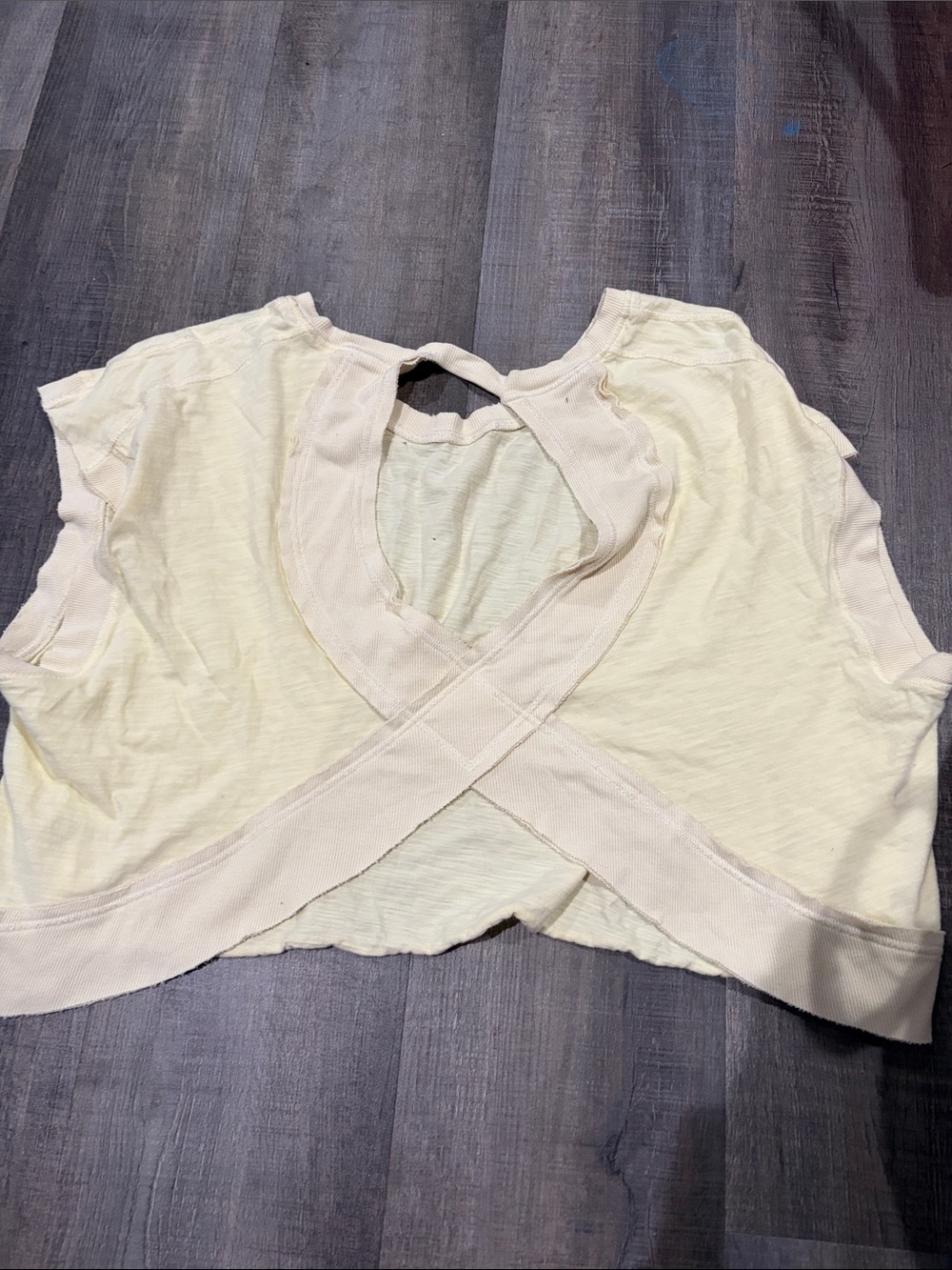 Women’s Cream Crossover Back Short Top